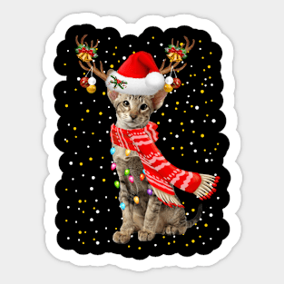 Oriental Cat Christmas Sticker